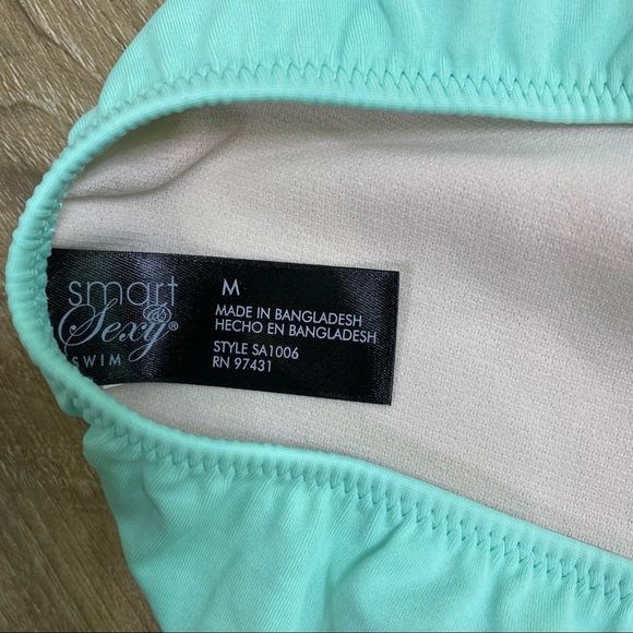 Smart & sexy rouched side mint bikini bottom M NWT - Picture 5 of 7